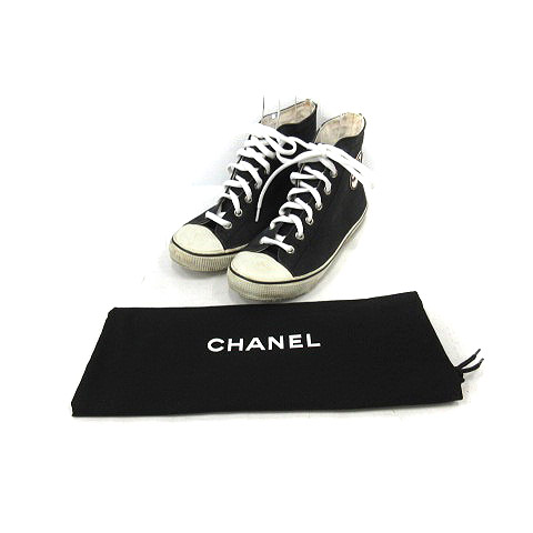 シャネル CHANEL スニーカー ハイカット ココマーク ヴィンテージ汚れ 