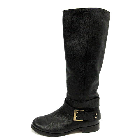 クロエ☆ロングブーツ38黒 クロエ 黒 レザー ロングブーツ 38 クロエ☆ロングブーツ38黒 Chloe