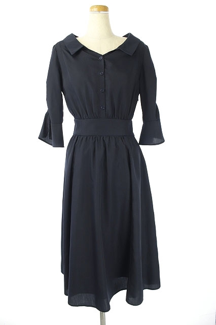 アプワイザーリッシェ Apuweiser Riche 19ss シャツワンピース ロング 半袖 1 紺 Kn Os レディース 170 ベクトルパーク