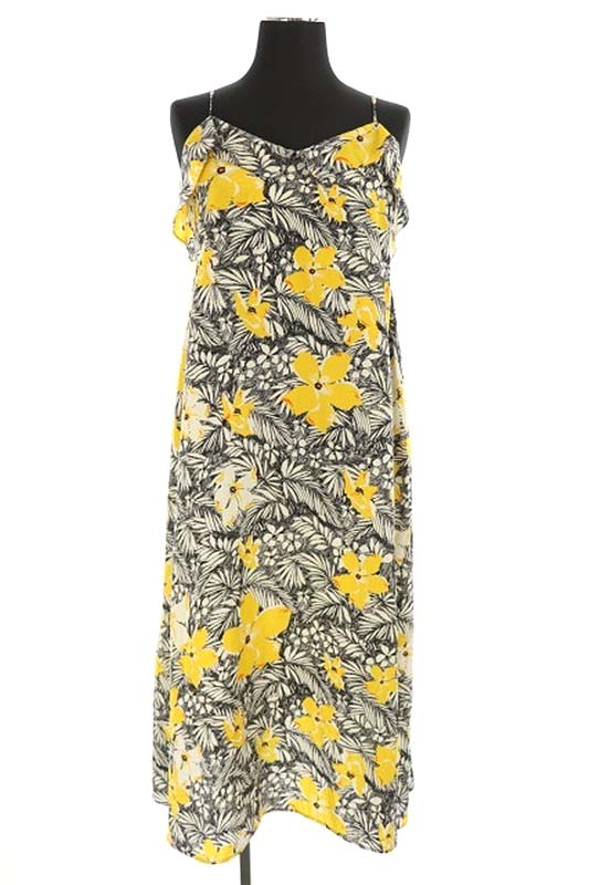 マカフィー Macphee トゥモローランド 花柄キャミワンピース ロング 36 白 黒 黄 Hk Os レディース 170 ベクトルパーク