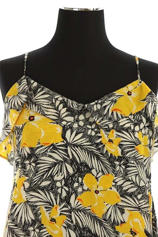 マカフィー Macphee トゥモローランド 花柄キャミワンピース ロング 36 白 黒 黄 Hk Os レディース 170 ベクトルパーク