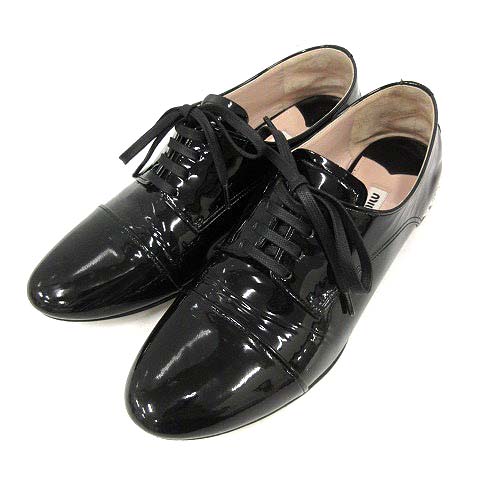 ミュウミュウ miumiu シューズ オックスフォード エナメル レザー 