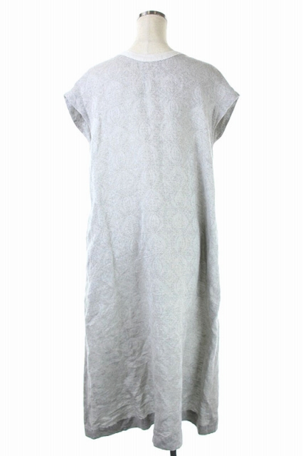 リゼッタ Lisette 総柄ノースリーブワンピース ロング リネン混 38 グレー Es Os レディース 170 ベクトルパーク