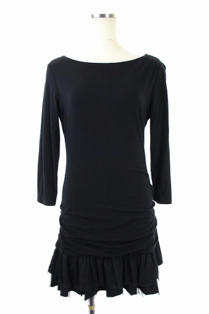 ナチュラルバイフォクシー Natural By Foxey ティアードワンピース ひざ丈 チュール 長袖 38 黒 Ys Os レディース 170 ベクトルパーク