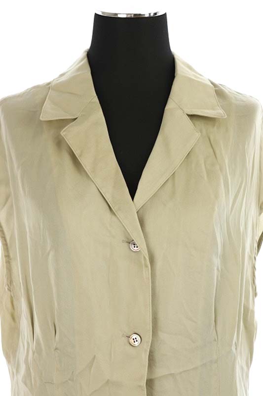 イエナ スローブ Iena Slobe 19ss サテン開襟フロントボタンワンピース ロング 半袖 インナー付き ベージュ Ys Os レディース 170 ベクトルパーク