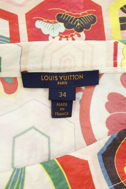 ルイヴィトン LOUIS VUITTON 和柄ブラウス 総柄 半袖 34 マルチカラー 
