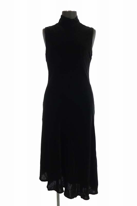 シーケーカルバンクライン Ck Calvin Klein ノースリーブベロアワンピース ロング ハイネック 4 黒 Ys Os Sh レディース 170 ベクトルパーク