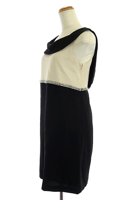 グレースコンチネンタル Grace Continental ノースリーブビジューワンピース ミニ 34 黒 Mi Os レディース 170 ベクトルパーク