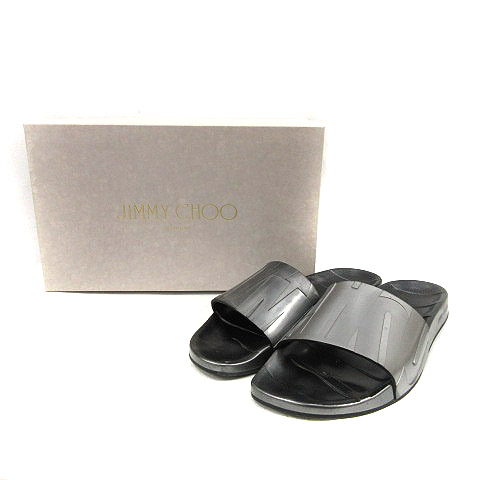 ジミーチュウ Jimmy Choo サンダル シャワー フラット Rey ラバー 43 グレー イタリア製 Yo14 メンズ 170 ベクトルパーク