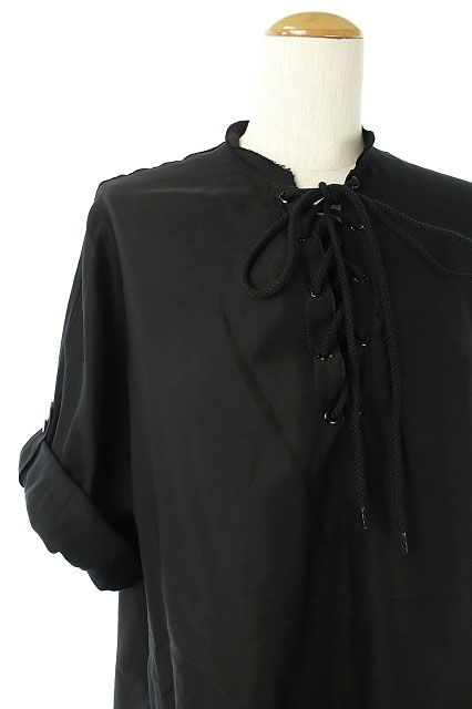 ネーム Name フロントレースアップカットソー 七分袖 2 黒 Kn Os Sh メンズ 170 ベクトルパーク