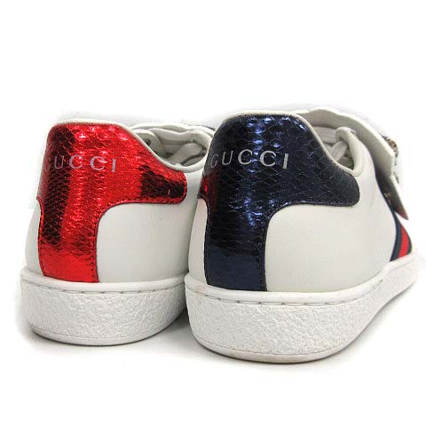 グッチ Gucci 17aw Ace With Removable Patches スニーカー シェリーライン リボン ビジュー レザー レースアップ 2way 34 白 K レディース 170 ベクトルパーク