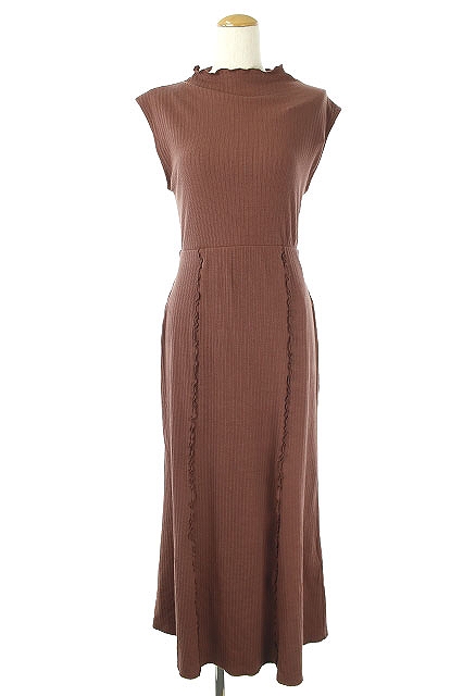 未使用品 マーキュリーデュオ Mercuryduo 年 リブニットノースリーブワンピース ロング F 茶 Ao Os レディース 170 ベクトルパーク