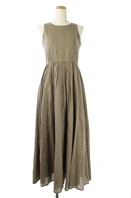 マリハ Mariha マキシワンピース ギャザー ノースリーブ ベージュ Kn Os レディース 170 ベクトルパーク