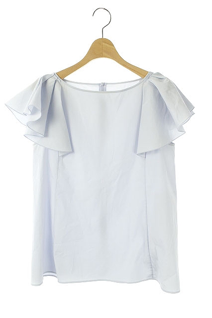 フォクシー Foxey 半袖フリルブラウス 38 水色 Ys Os レディース 170 ベクトルパーク