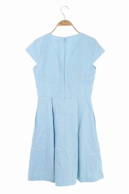 ブルックスブラザーズ Brooks Brothers Vネックフレアワンピース 半袖 膝丈 0 水色 Ao Os レディース 170 ベクトルパーク