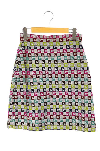 グッチ GUCCI 18SS シグネチャールレックスベルベットスカート 総柄  