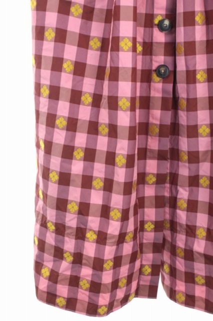 ケイトスペード KATE SPADE ギンガムチェック ワンピース キャミワンピ ロング ナイロン 4 ピンク 茶 黄 NJMUA468 /ES ■OS レディース