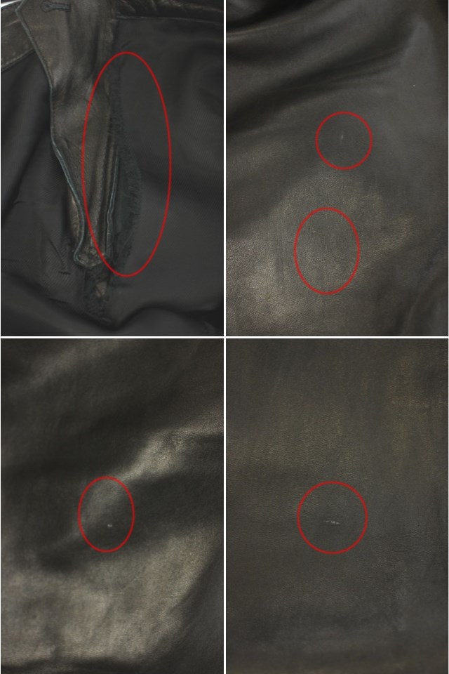 グッチ GUCCI レザーパンツ テーパード 44 黒 /KN □OS メンズ