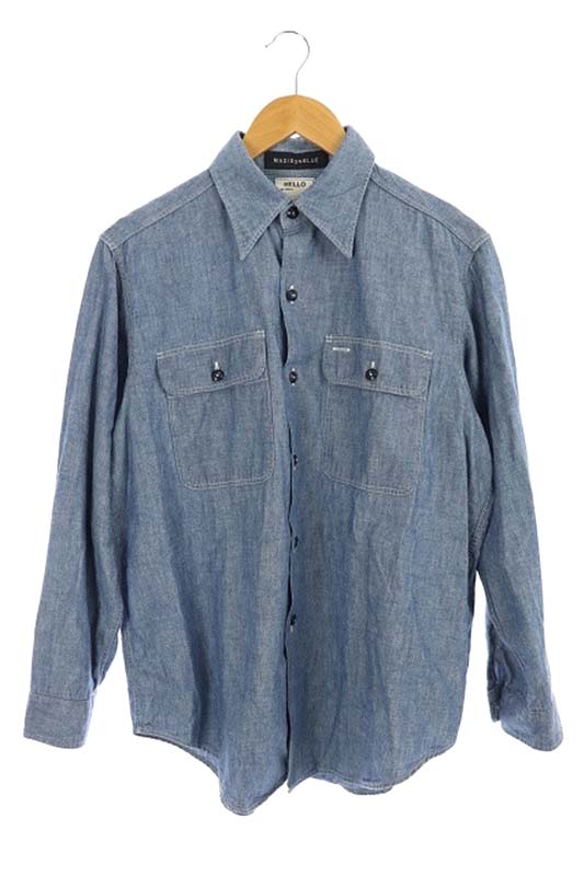 マディソンブルー Madisonblue Hampton シャンブレー シャツ 長袖 Xs 青 ブルー Es Os メンズ 170 ベクトルパーク