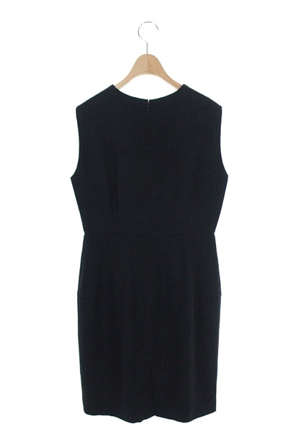 ヨーコチャン Yoko Chan ノースリーブワンピース タイト 膝丈 クルーネック 40 黒 Os Sh レディース 170 ベクトルパーク