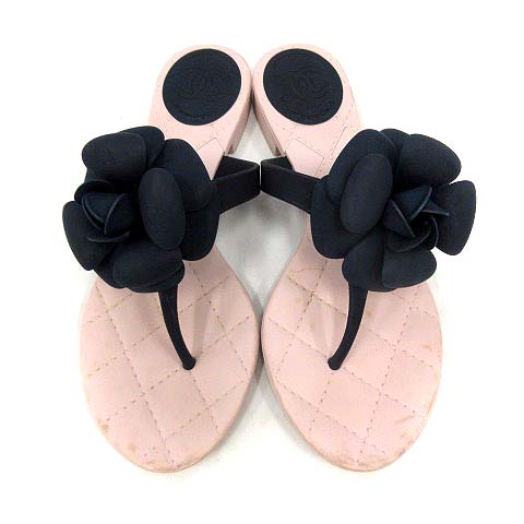 シャネル CHANEL サンダル トング マトラッセ フラット ラバー 