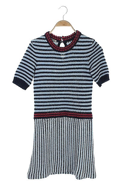 ミュウミュウ miumiu ニットワンピース 半袖 台形 ミニ コットン 