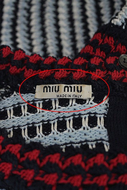 ミュウミュウ miumiu ニットワンピース 半袖 台形 ミニ コットン