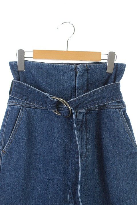 カレンテージ Currentage ハイウエストデニムスカート ロング タイト ベルト付き M 青 Hh Os レディース 170 ベクトルパーク