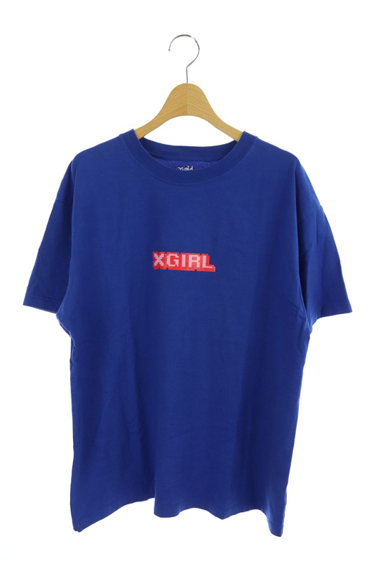 エックスガール X Girl ロゴプリント 半袖 Tシャツ カットソー ビッグサイズ ラメ 1 青 My Os レディース 170 ベクトルパーク