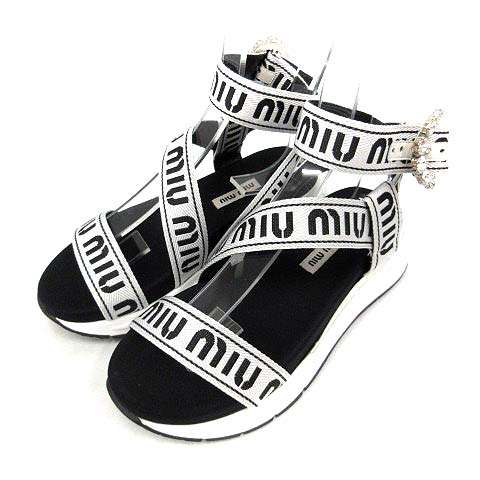新品未使用♪ミュウミュウ miumiu スポサン サンダル ロゴサンダル  