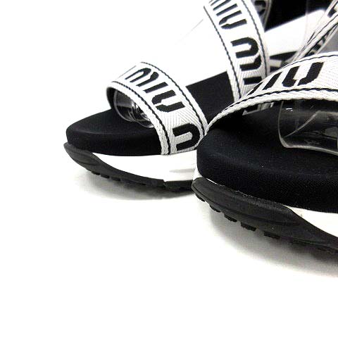 Miu Miu  ロゴレタリング スリッポンサンダル サンダルミュウミュウロゴ入り