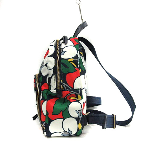 ケイトスペード リュック 花柄 ミニリュック/ポリエステル/BLK/花柄