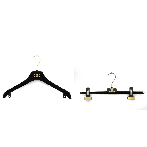 シャネル CHANEL パンツハンガー ハンガー 2点セット ベルベット 
