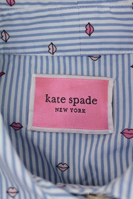 ケイトスペード KATE SPADE リップ ストライプ柄シャツワンピース 膝丈 