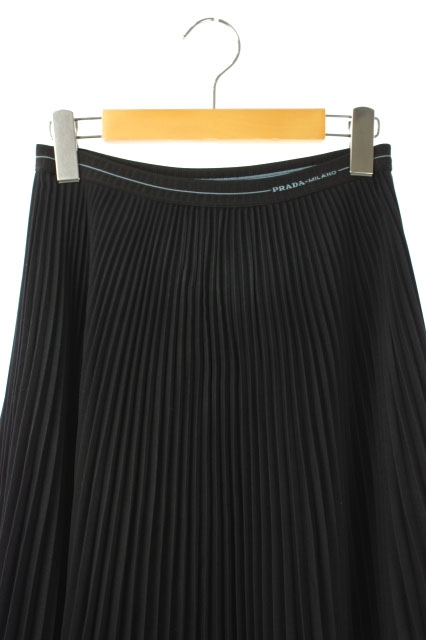 プラダ PRADA 19SS ウエストロゴプリーツスカート ロング  