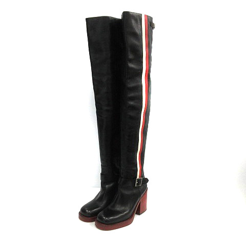 Dior 黒 レザー ニーハイブーツ