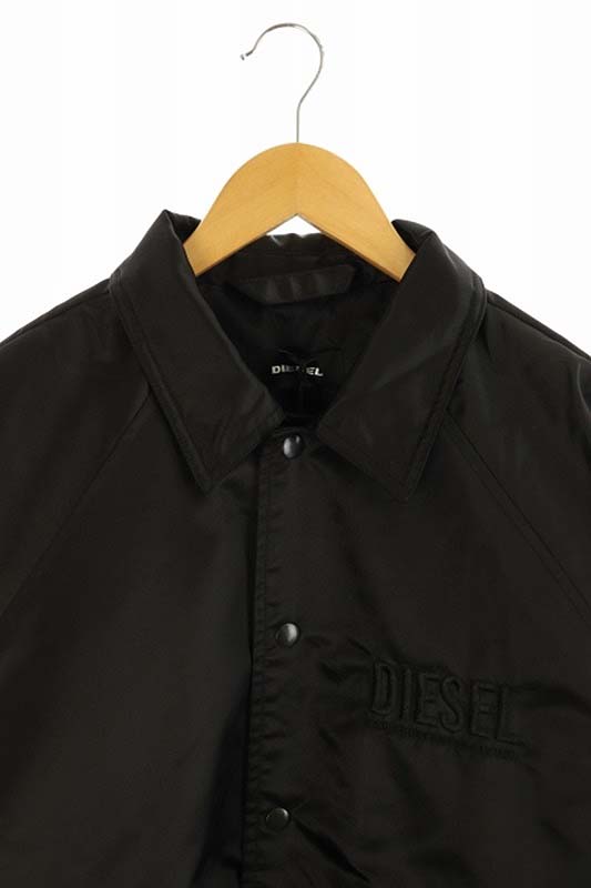 美品❗️希少❗️DIESEL コーチジャケット ブラック DIESEL（ディーゼル） ブラック ロゴ刺繍コーチジャケット ブラック S
