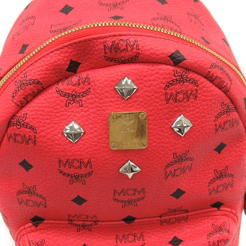 エムシーエム MCM バッグ リュック デイパック PVC レザー ロゴ柄 