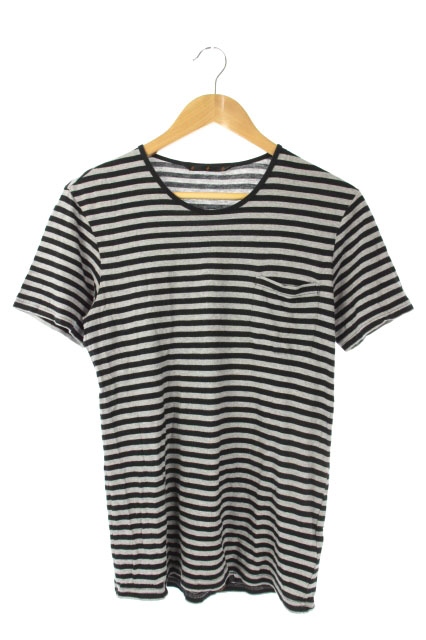 アトウ Ato ボーダーtシャツ 半袖 46 黒 グレー Kn Os メンズ 170 ベクトルパーク