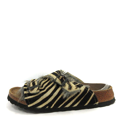 ビルケンシュトック Birkenstock Tatami チューリッヒ サンダル フラット ゼブラ柄 ハラコ 24cm 37 ベージュ Yo27 レディース 170 ベクトルパーク