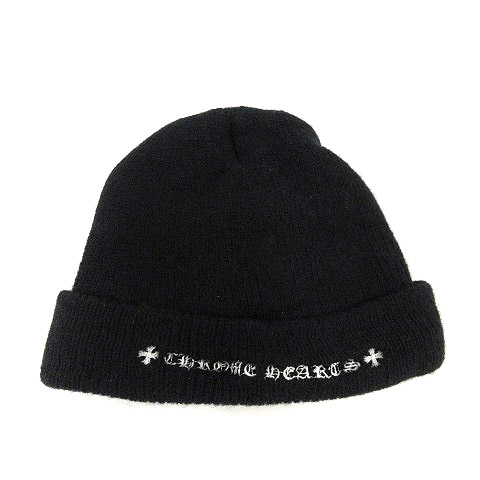 クロムハーツ CHROME HEARTS 帽子 ニットキャップ ニット帽 クロス刺繍 