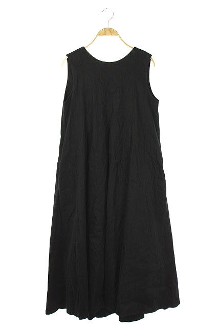 ミラオーウェン Mila Owen 19ss バックリボン ノースリーブプリーツフレアワンピース ロング リネン混 1 黒 ブラック Df Os レディース 170 ベクトルパーク