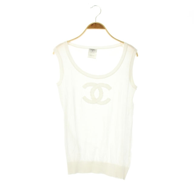シャネル CHANEL AU765 ココマークノースリーブニット カットソー 34 