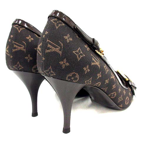 Louis Vuitton ハイヒール ブラウン モノグラム ルイヴィトン LOUIS VUITTON パンプス ポインテッドトゥ ハイヒール