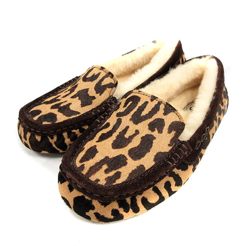 UGG モカシン 豹柄 24㎝ UGG FLUFF YEAH SLIDE LEOPARD UGG サンダル
