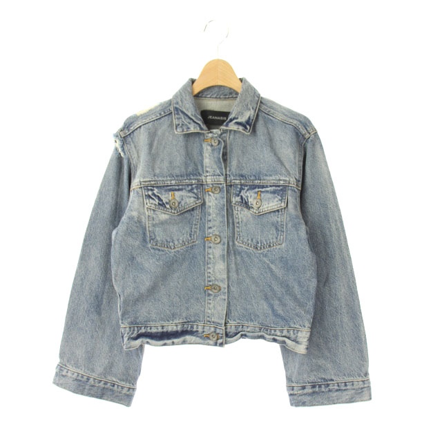 ジーナシス Jeanasis Gジャン ジャケット デニム ダメージ加工 F 青 ブルー Hs Os レディース 170 ベクトルパーク