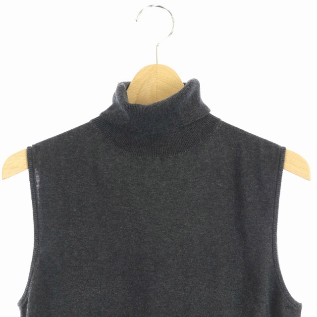 エンフォルド Enfold 17aw シルクコットン ノースリーブニット タートルネック 38 チャコールグレー Hs Os レディース 170 ベクトルパーク