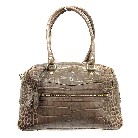 ジェイ エムデヴィッドソン J M Davidson Vivi トート ハンドバッグ クロコ型押し レザー 茶 ブラウン Ak17 レディース 170 ベクトルパーク