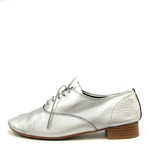 レペット Repetto レースアップシューズ レザー 36.5 23cm シルバー色