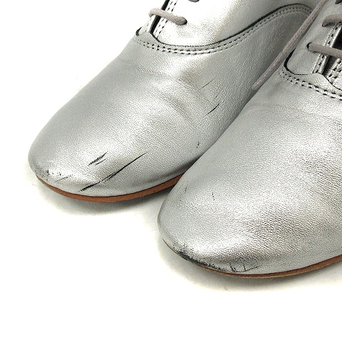 レペット Repetto レースアップシューズ レザー 36.5 23cm シルバー色 